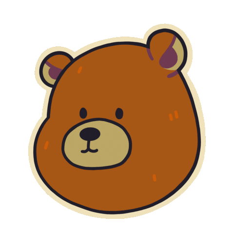 Grizzly Bear Love Sticker by MokaJake