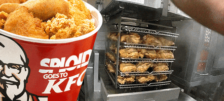 fried chicken cooking GIF