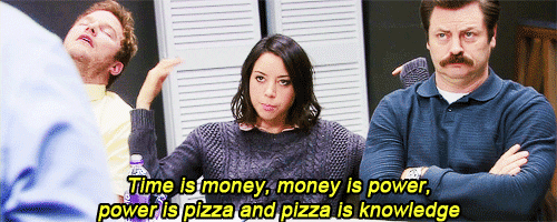 Giphy - parks and recreation pizza GIF