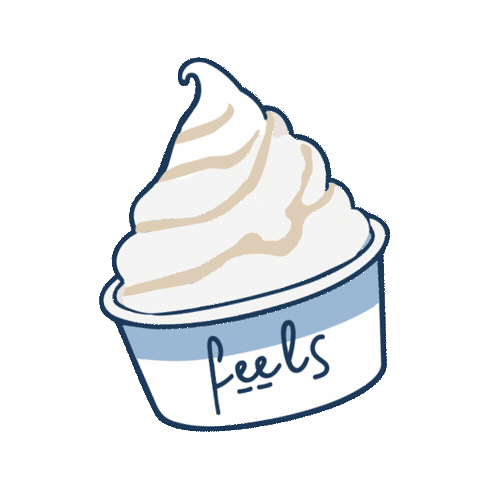 Feels Frozen Yogurt Sticker by Saddle Cafe