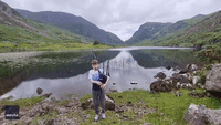 Young Irish Bagpiper Plays Star-Spangled Banner Against Scenic Kerry Backdrop