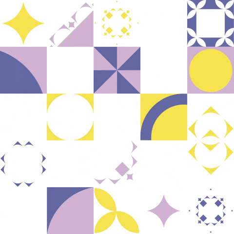 StudioKaleidoscope decor violet jaune motif GIF