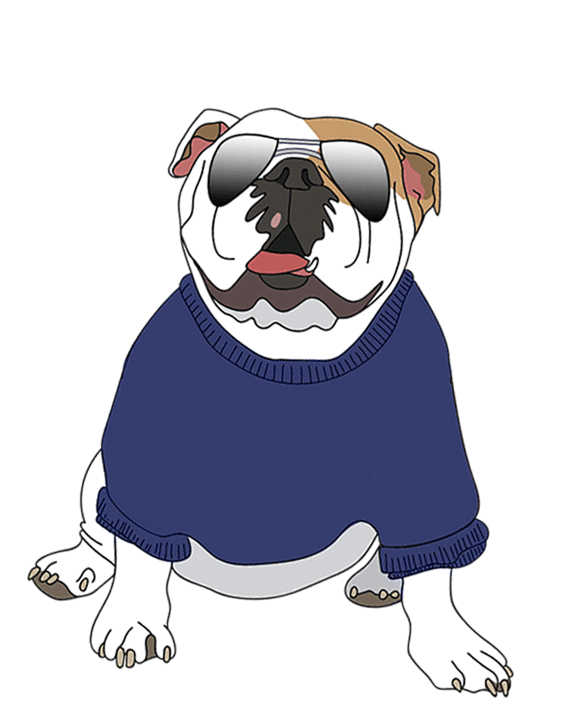 Bulldog Dancing Dog Sticker by for iOS & Android