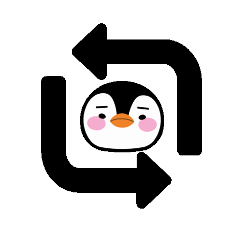 Penguin Reverse Sticker by enchantesg