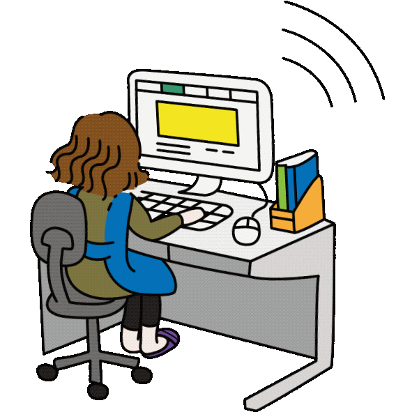 Work パソコン Sticker by IN-TEX