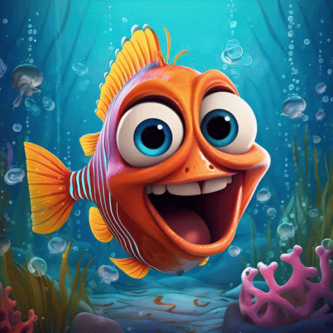 Happy Fish GIF by Maryanne Chisholm - MCArtist