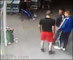 fail fight swinging punches knocked out GIF