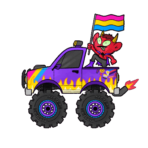 Monster Truck Lgbt Sticker by Izhizam