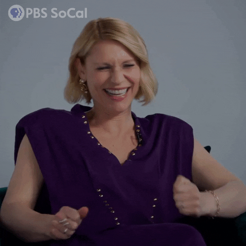 Claire Danes Laugh GIF by PBS SoCal