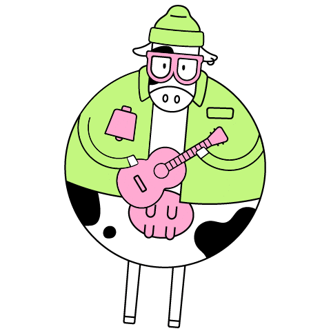 Bored Cow Sticker