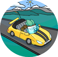 Driving On My Way Sticker by feey.pflanzen