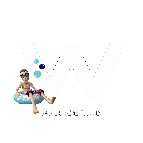 W Poolside Sticker