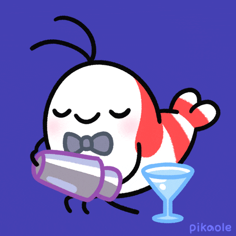 Cocktail Shrimp GIF by pikaole