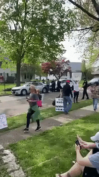 Anti-Lockdown Protesters Gather Outside Home of Ohio Health Department Director for Second Day