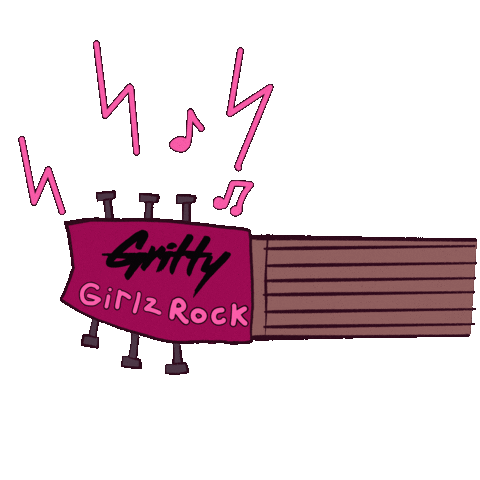 Punk Rock Guitar Sticker by Gritty in Pink