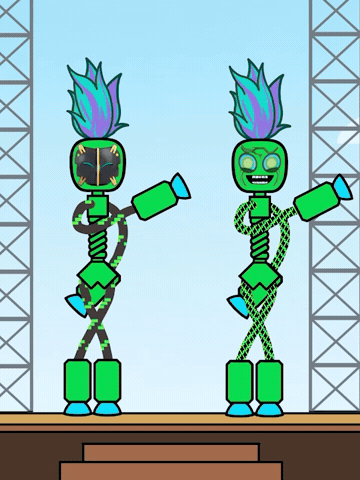 Two RopeBots Dancing in Sync