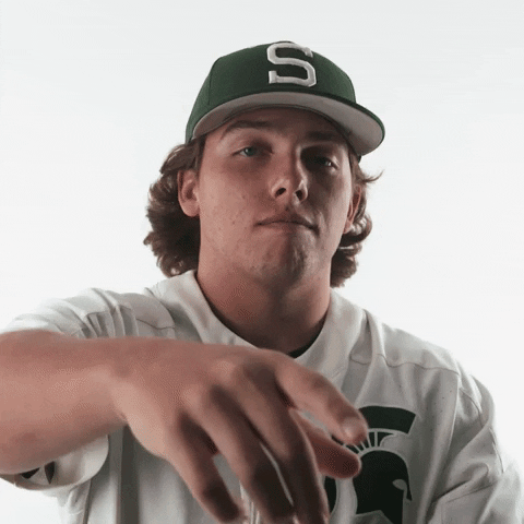 Go Green Baseball Player GIF by Michigan State Athletics