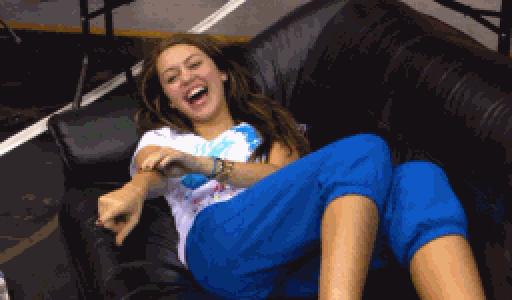Miley Cyrus Laughing GIF - Find & Share on GIPHY