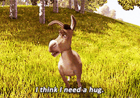 upset shrek donkey i think i need a hug