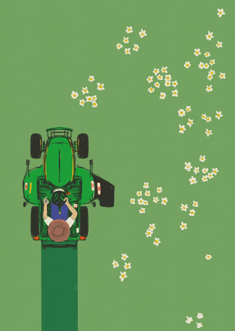 madromano flowers country field tractor GIF