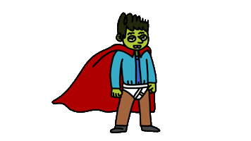 Winding Super Hero Sticker by herbertonic