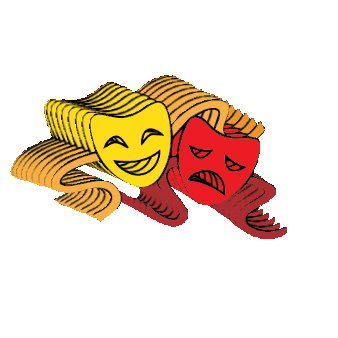 Comedy Mask Sticker by Broadway Boxed up for iOS & Android | GIPHY