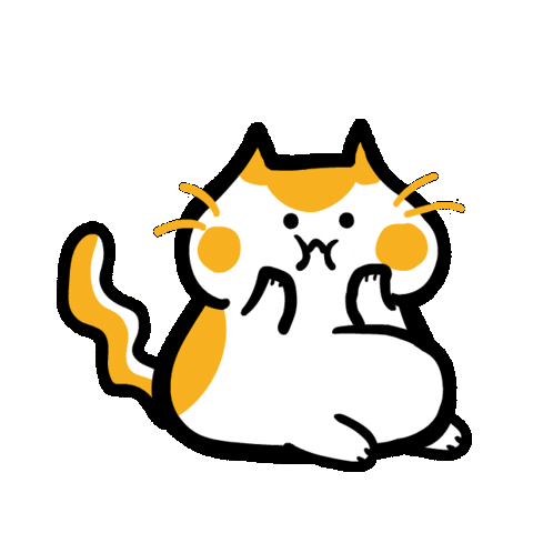 Cat Blushing Sticker by Poku Meow