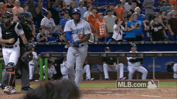 los angeles dodgers bat flip GIF by MLB