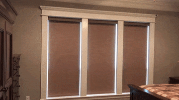 3 Room Darkening Motorized Shades GIF