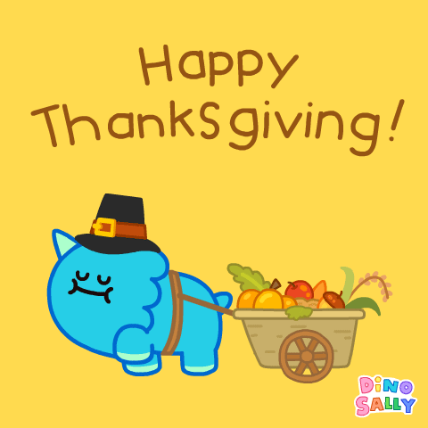 Happy Thanksgiving Day GIF by DINOSALLY