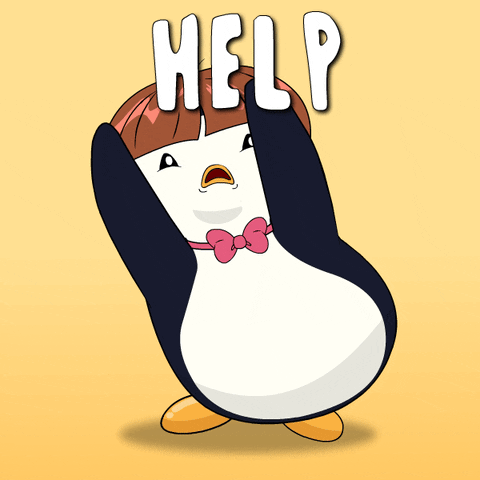 Help Me Penguin GIF by Pudgy Penguins
