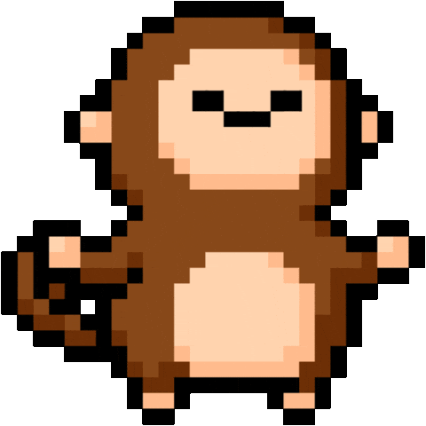 Pixel Monkey Sticker