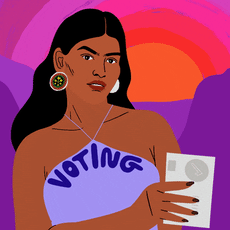 Native woman voting for my future