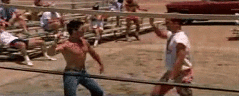 Top Gun's beach volleyball scene vs. Maverick's volleyball: a