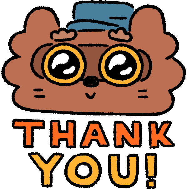 Thanks Thank You Sticker by Debbie Fong