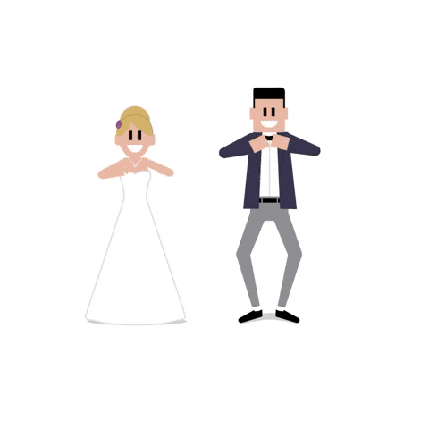 Just Married Dance GIF by Animanias