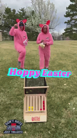 High Five Easter Bunny GIF by Tailgating Challenge