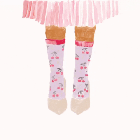 safranaArt girls legs socks cherries GIF