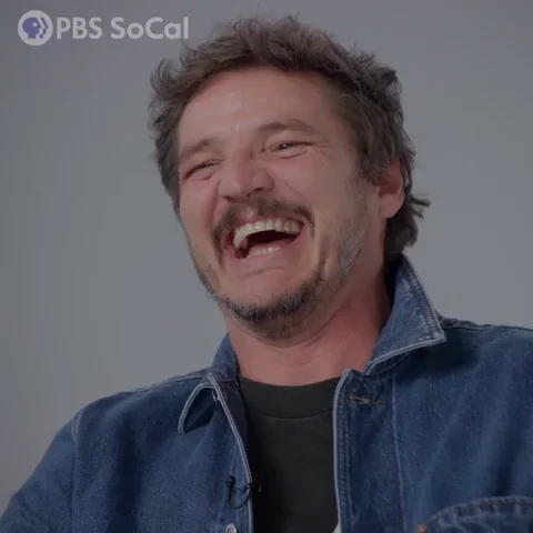 Pedro Pascal Laughing GIF