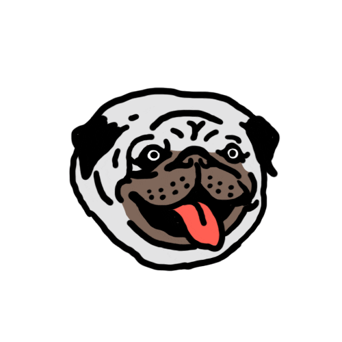Dog Pug Sticker by Kai Jack