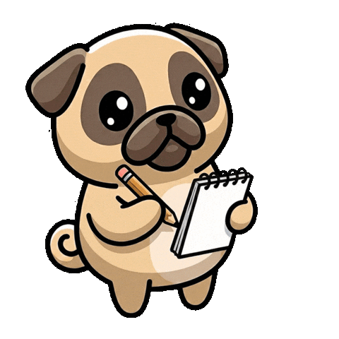 Drawing Write That Down Sticker by Pugs