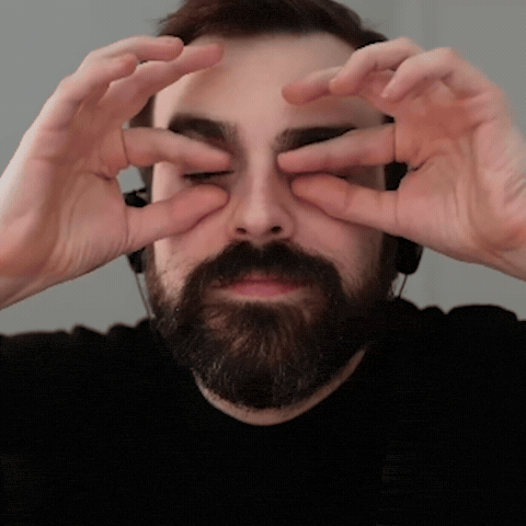 Serious Blue Eyes GIF