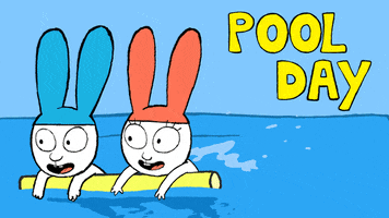 Learn How To Swim Swimming Pool GIF by Simon Super Rabbit