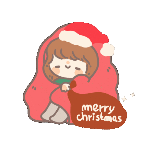 Merry Christmas Sticker by missrainartwork