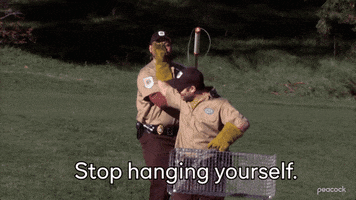 Hanging Parks And Recreation GIF by PeacockTV