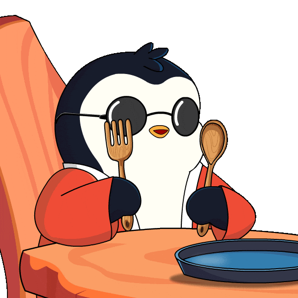 Hungry Lets Eat Sticker by Pudgy Penguins