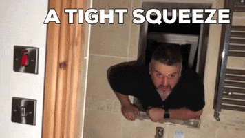 Tight Squeeze GIF by Finders Beepers History Seekers
