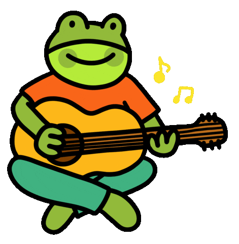 Camp Fire Frog Sticker by Andreea Illustration