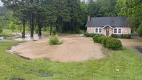 Heavy Rain Causes Creek Flooding in North Carolina