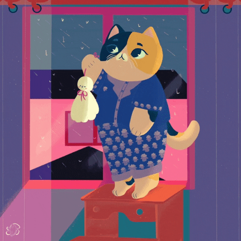 Cat Illustration GIF by Poupoutte